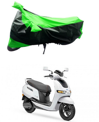 Mdstar Waterproof Two Wheeler Cover for TVS(iQube, Green, Black)