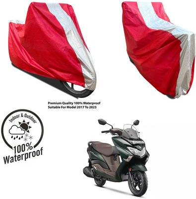 AutoGalaxy Waterproof Two Wheeler Cover for Yamaha(FZ-FI BS6, Silver, Red)