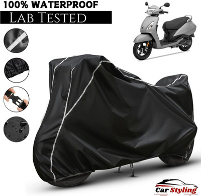 Car Styling Waterproof Two Wheeler Cover for TVS(Jupiter, Black, White)