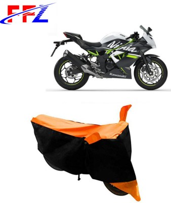 FFZ Waterproof Two Wheeler Cover for Kawasaki(Ninja, Black, Orange)