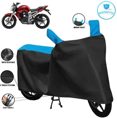 MADAFIYA Waterproof Two Wheeler Cover for Yamaha(FZ16, Black, Blue)