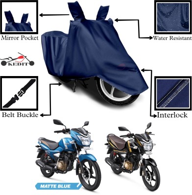 KEDIT Two Wheeler Cover for TVS(Victor Premium, Blue)