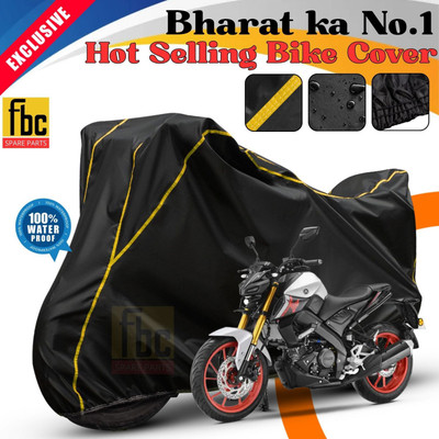 FBC Waterproof Two Wheeler Cover for Yamaha(MT 15 New BS6, Black, Yellow)