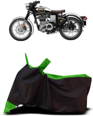 VESMEI Two Wheeler Cover for Royal Enfield(Classic Stealth Black, Green)