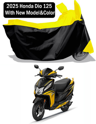 Amexride Two Wheeler Cover for Honda(Dio, Yellow, Black)