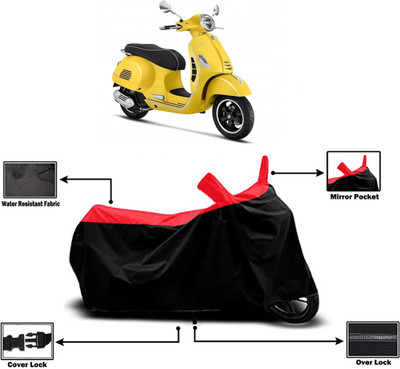 Amexride Two Wheeler Cover for Vespa(GTS 300, Red)