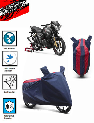 J S R Waterproof Two Wheeler Cover for TVS(Apache RTR 180, Blue, Red)