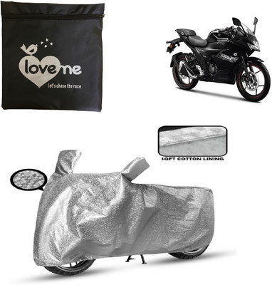 Love Me Two Wheeler Cover for Suzuki(Gixxer SF 150, Silver)