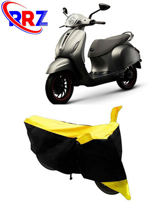 RRZ Waterproof Two Wheeler Cover for Bajaj(Chetak, Black, Yellow)