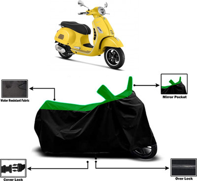 Amexride Two Wheeler Cover for Vespa(GTS 300, Green)