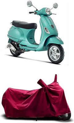 Coxtor Waterproof Two Wheeler Cover for Piaggio(Vespa LX, Maroon)