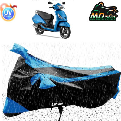 Mdstar Waterproof Two Wheeler Cover for TVS(Jupiter, Blue, Black)