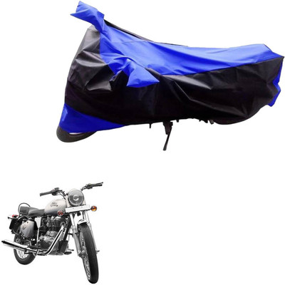 Mdstar Waterproof Two Wheeler Cover for Royal Enfield(Bullet 350, Black, Blue)