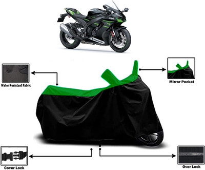 Amexride Two Wheeler Cover for Kawasaki(Ninja ZX 10R BS6, Green)