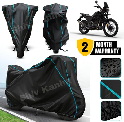 Shiv Kanha Waterproof Two Wheeler Cover for Royal Enfield(Himalayan, Black, Blue)
