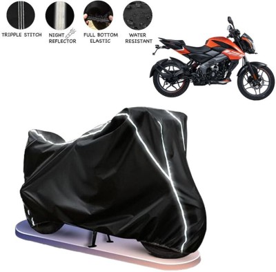 BOTAUTO Waterproof Two Wheeler Cover for Bajaj(Pulsar NS125, Black, White)