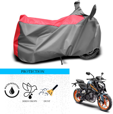 ANTHUB Waterproof Two Wheeler Cover for KTM(250 Duke, Grey, Red)