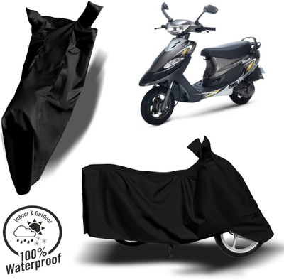 ROYAL AUTO MART Waterproof Two Wheeler Cover for TVS(Scooty Pep Plus, Black)