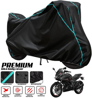 ZAQE Two Wheeler Cover for Bajaj(Pulsar 250, Black, Blue)