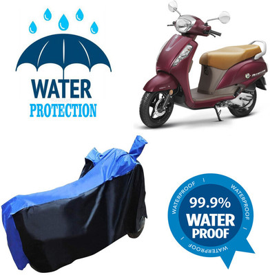 Mdstar Waterproof Two Wheeler Cover for Suzuki(New Access 125, Black, Blue)