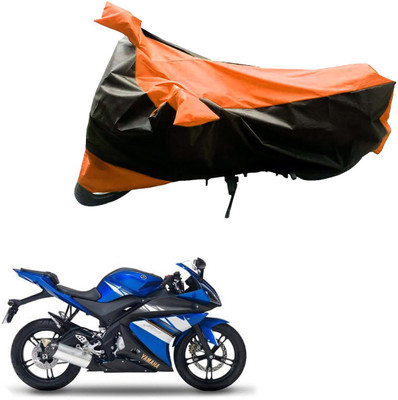 Mdstar Waterproof Two Wheeler Cover for Yamaha(Gladiator, Black, Orange)