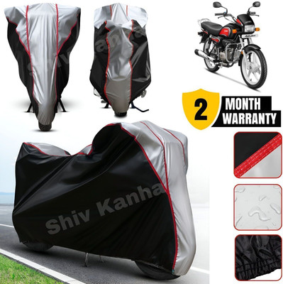 Shiv Kanha Waterproof Two Wheeler Cover for Hero(Splendor, Black, Silver)