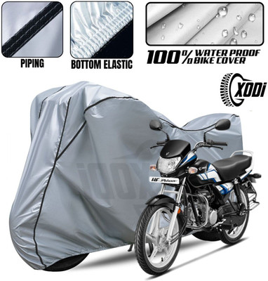 xodi Two Wheeler Cover for Hero(HF Deluxe BS6, Silver, Black)