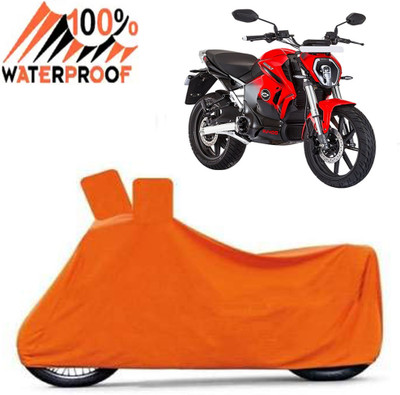 ROYAL AUTO MART Waterproof Two Wheeler Cover for Revolt(RV 400, Orange)