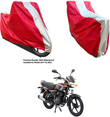 AutoGalaxy Waterproof Two Wheeler Cover for Bajaj(Platina 125, Silver, Red)
