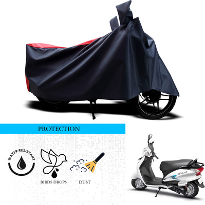 ANTHUB Waterproof Two Wheeler Cover for Hero(Duet VX 110CC, Black, Red)