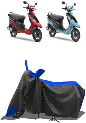 SUGASHRI Waterproof Two Wheeler Cover for TVS(Scooty Pep Plus BS6, Blue, Black)