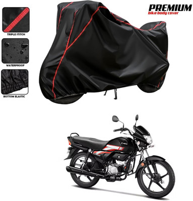DeepShakshi AUTOMOTIVE Waterproof Two Wheeler Cover for Hero(CD deluxe, Black, Red)