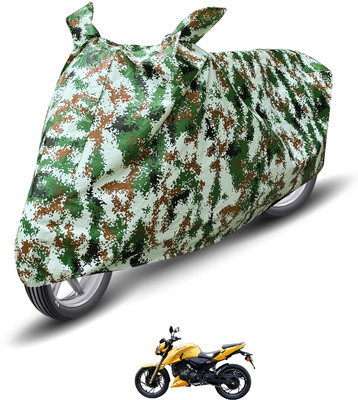 MOCKHE Waterproof Two Wheeler Cover for TVS(Apache RTR 200, Green)