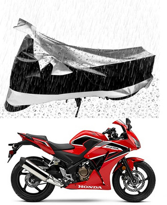 Mdstar Waterproof Two Wheeler Cover for Honda(CBR300R, Silver, Black)