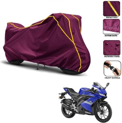 Love Me Two Wheeler Cover for Yamaha(R15S BS6, Maroon, Yellow)