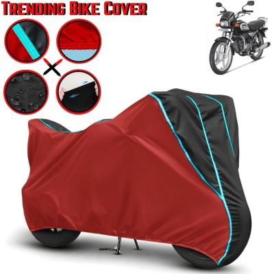 Mwiss Waterproof Two Wheeler Cover for Hero(Splendor Plus, Red, Black)