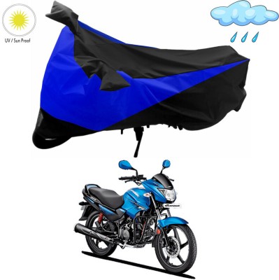 RWT Two Wheeler Cover for Hero(Glamour Programmed FI, Black, Blue)