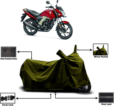 Amexride Two Wheeler Cover for Honda(CB Unicorn, Green)