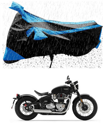 Mdstar Waterproof Two Wheeler Cover for Triumph(Bonneville Bobber, Blue, Black)
