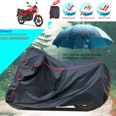 OliverX Waterproof Two Wheeler Cover for Suzuki(Hayate EP, Black)