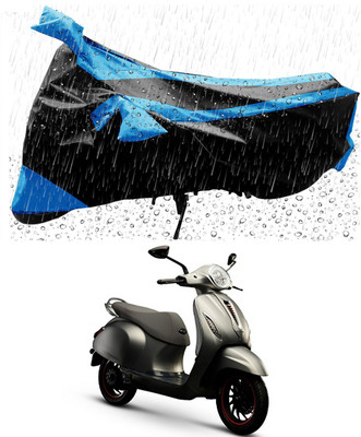 Furious3D Two Wheeler Cover for Bajaj(Urbanite Chetak, Blue, Black)