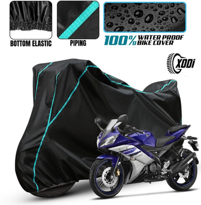xodi Waterproof Two Wheeler Cover for Yamaha(R15, Black, Blue)
