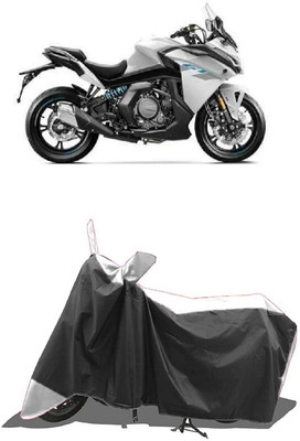 SUGASHRI Waterproof Two Wheeler Cover for CFMoto(650GT, White, Black)