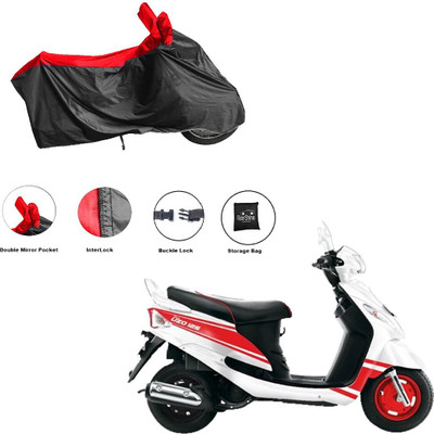 RiderShine Waterproof Two Wheeler Cover for Mahindra(Rodeo UZO, Black, Red)