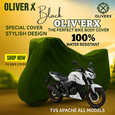 OliverX Waterproof Two Wheeler Cover for TVS(Apache, Green)