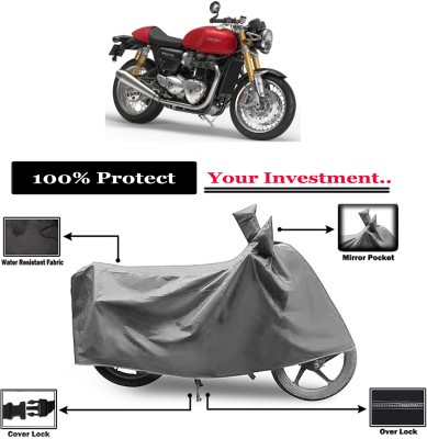 Amexride Two Wheeler Cover for Triumph(Thruxton 1200 R, Grey)