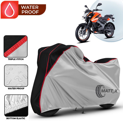 MATT_X Waterproof Two Wheeler Cover for Bajaj(Pulsar 125, Multicolor, Silver, Black)