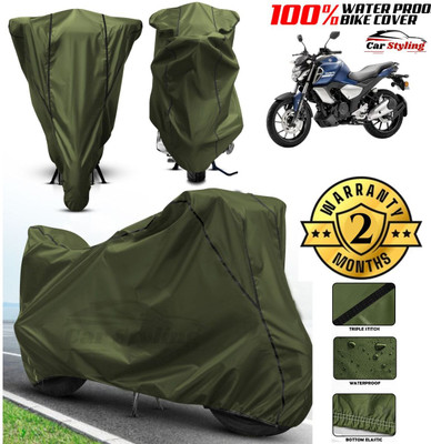 Car Styling Waterproof Two Wheeler Cover for Yamaha(FZ, Green, Black)