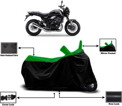 Amexride Two Wheeler Cover for Kawasaki(Z900RS BS6, Green)