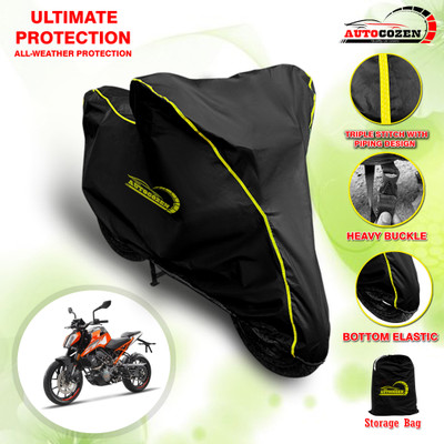 AUTOCOZEN Waterproof Two Wheeler Cover for KTM(125 Duke, Black)